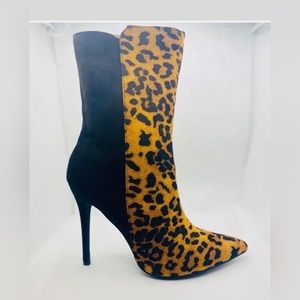 Leopard and black boot